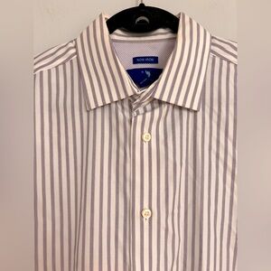 Egara Purple and White Striped Dress Shirt. Pit to pit= 24.5”